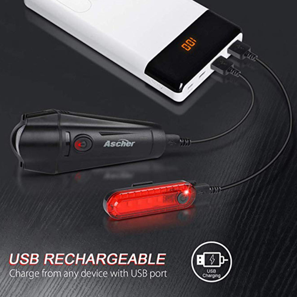 USB Rechargeable Front and Rear Light